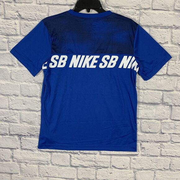 NIKE SB Skateboarding Dri-Fit T Shirt Youth XL Short Sleeve Blue Spell Out Polye - Picture 7 of 12